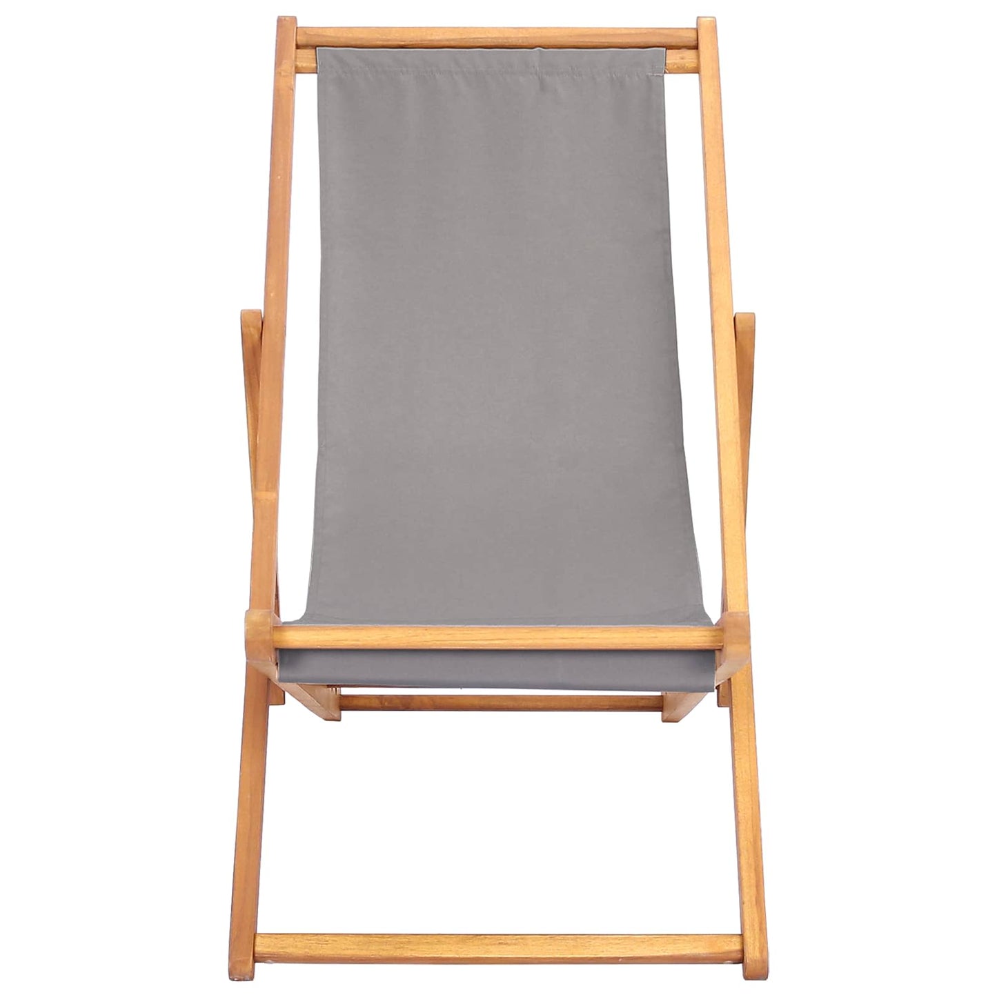 Beach Chair Light Grey Solid Teak Wood