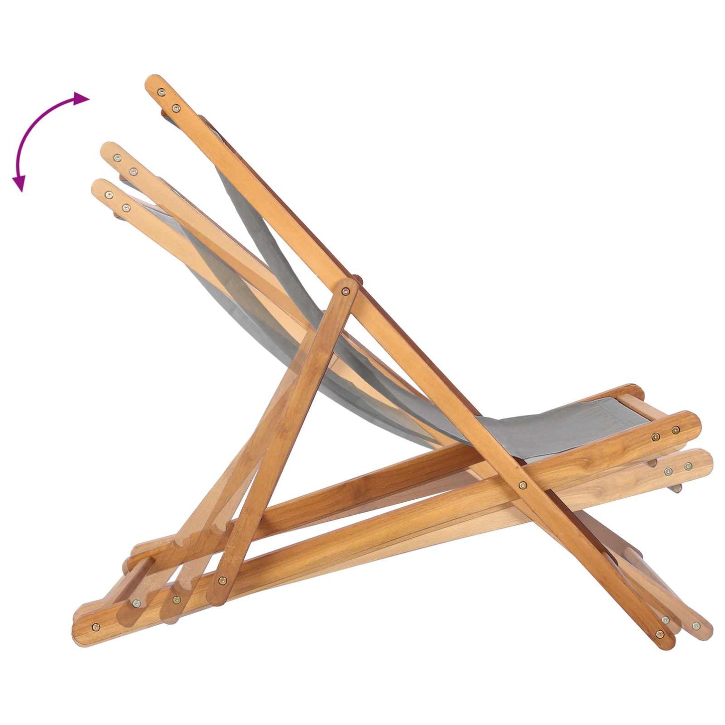 Beach Chair Light Grey Solid Teak Wood