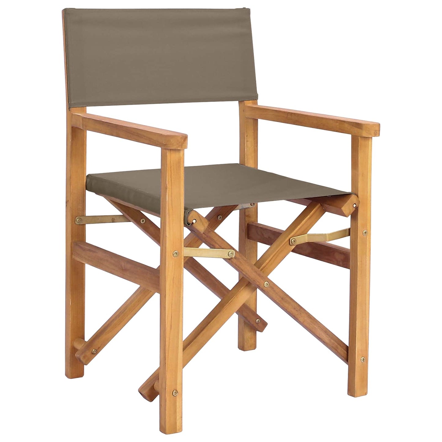 Dining Chair Brown and Taupe 56 x 54 x 87 cm Solid Teak Wood