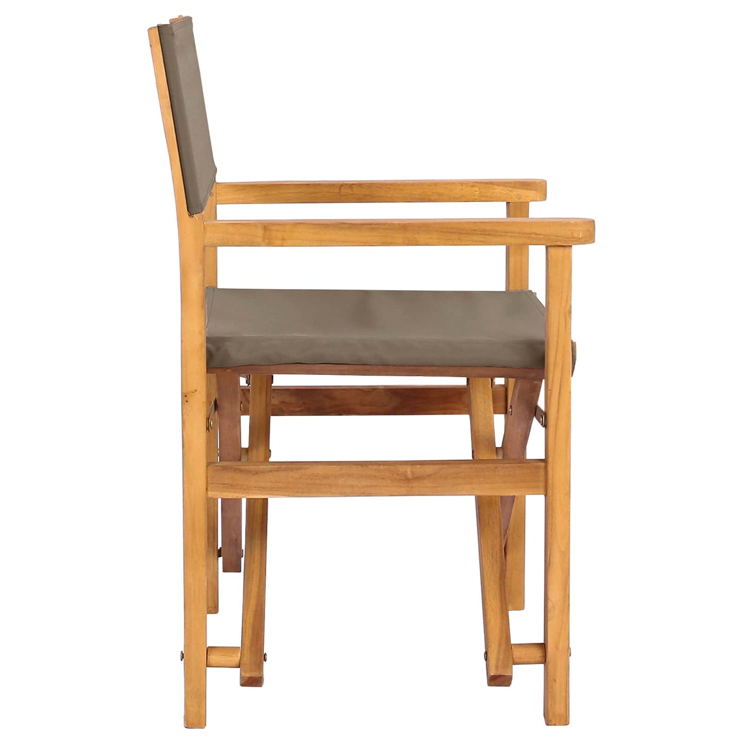 Dining Chair Brown and Taupe 56 x 54 x 87 cm Solid Teak Wood