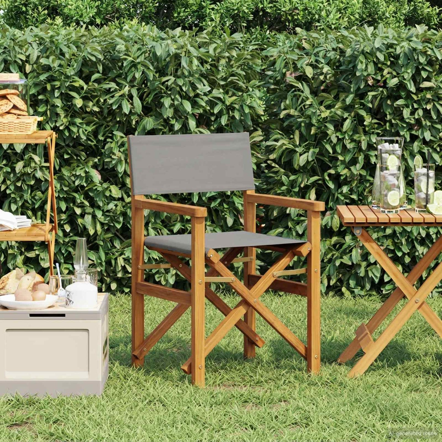 Dining Chair Folding Brown and Light Grey 56 x 54 x 87 cm