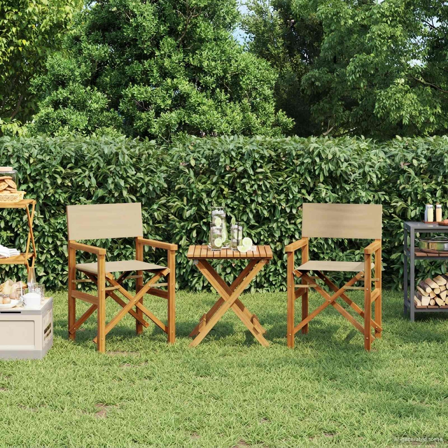 Dining Chair Brown and Beige 56 x 54 x 87 cm Solid Teak Wood