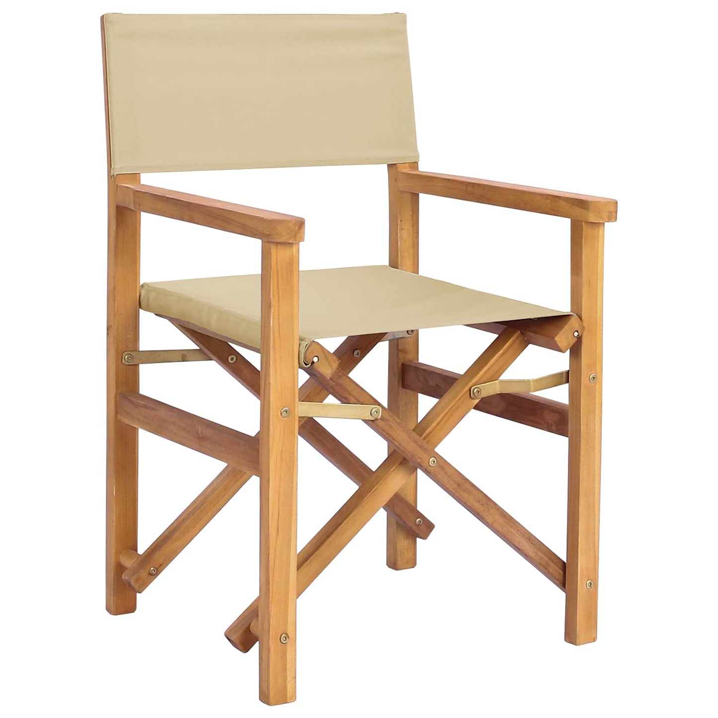 Dining Chair Brown and Beige 56 x 54 x 87 cm Solid Teak Wood