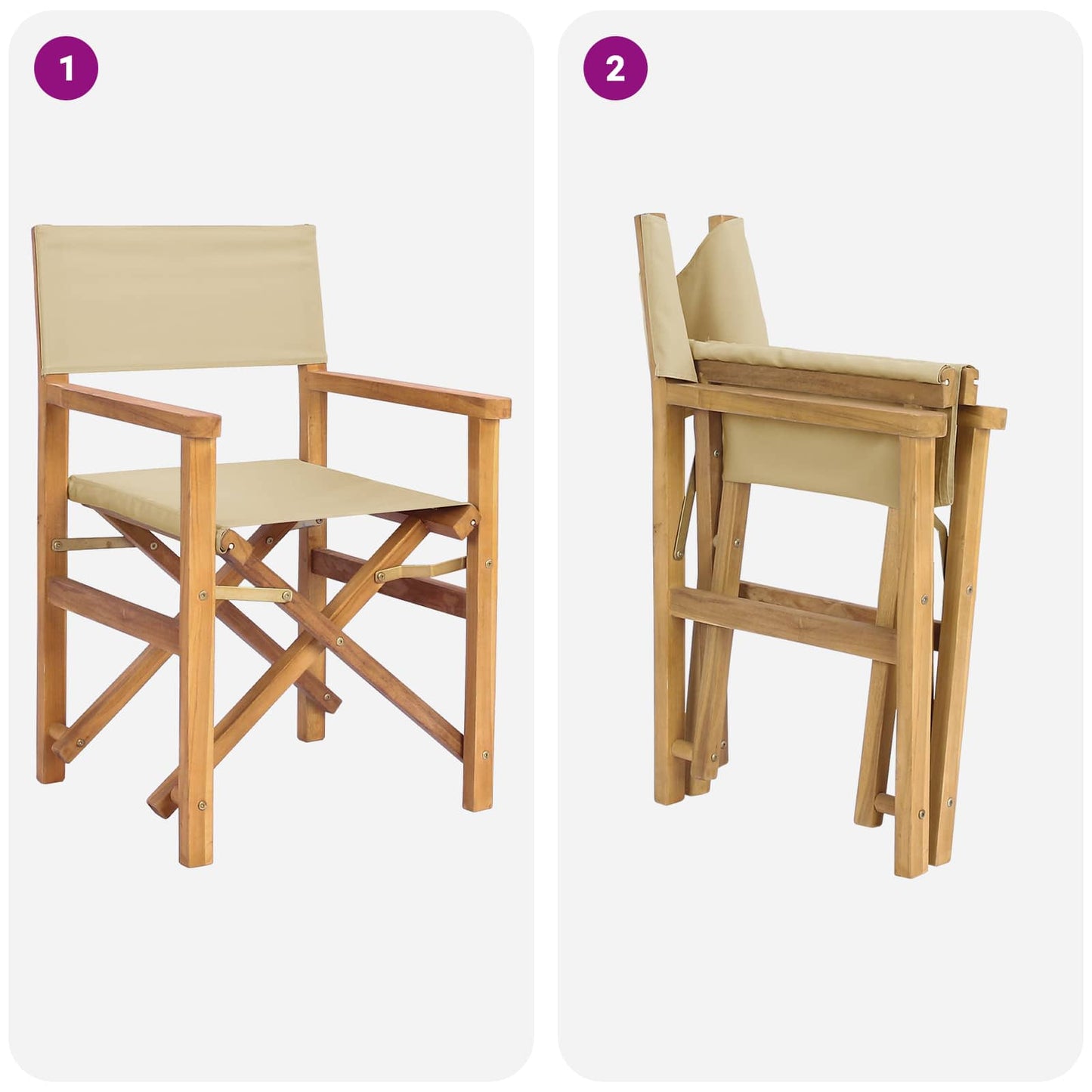 Dining Chair Brown and Beige 56 x 54 x 87 cm Solid Teak Wood