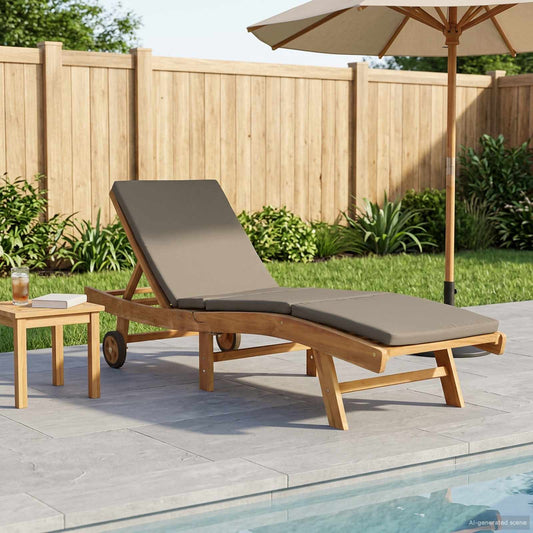 Sun Lounger Polyester Brown and Taupe