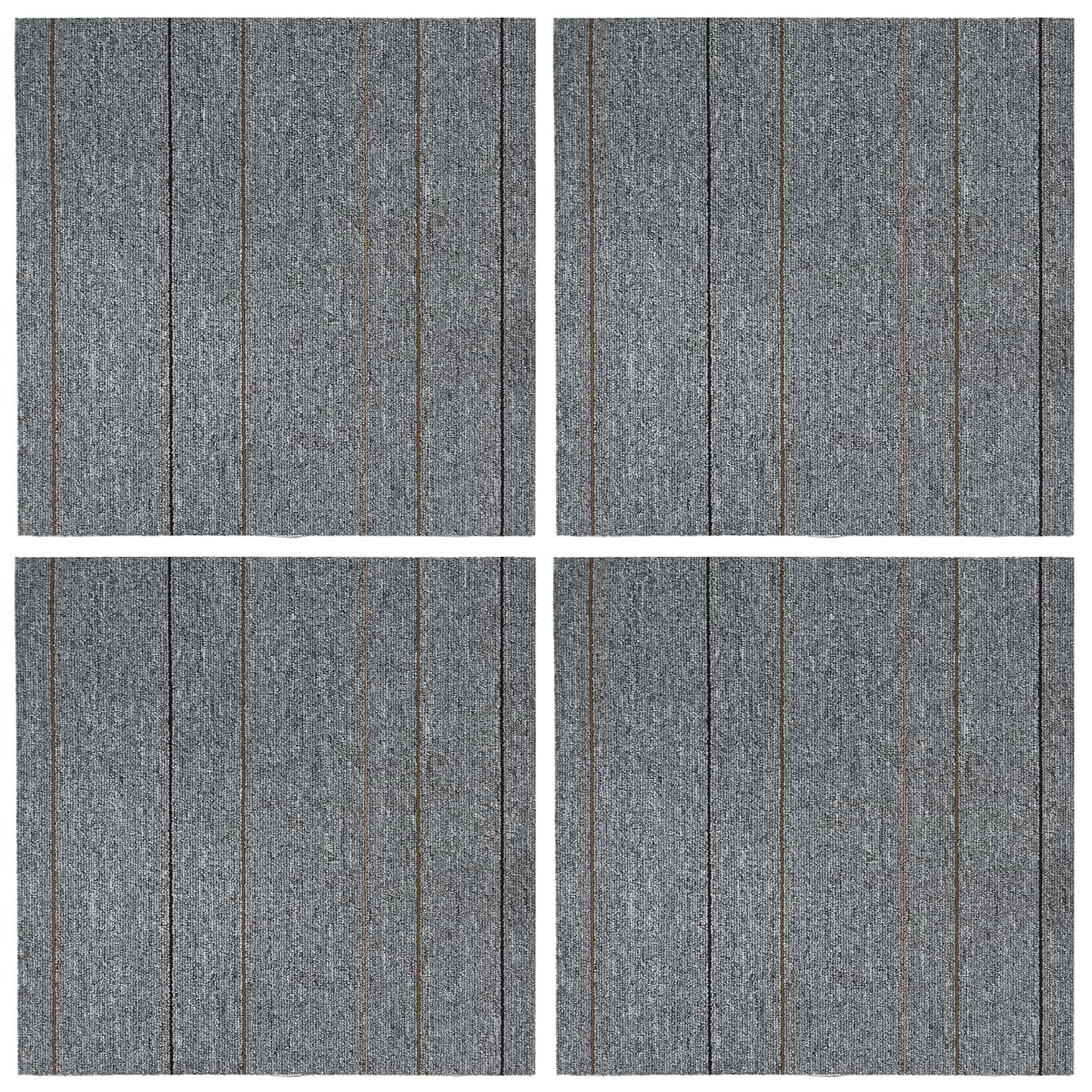 Carpet Tile Light Grey with Stripe 50 x 50 cm 4 pcs