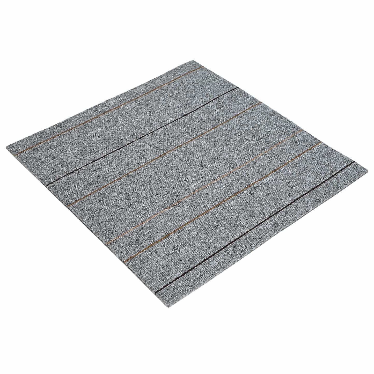 Carpet Tile Light Grey with Stripes 50 x 50 cm 36 pcs