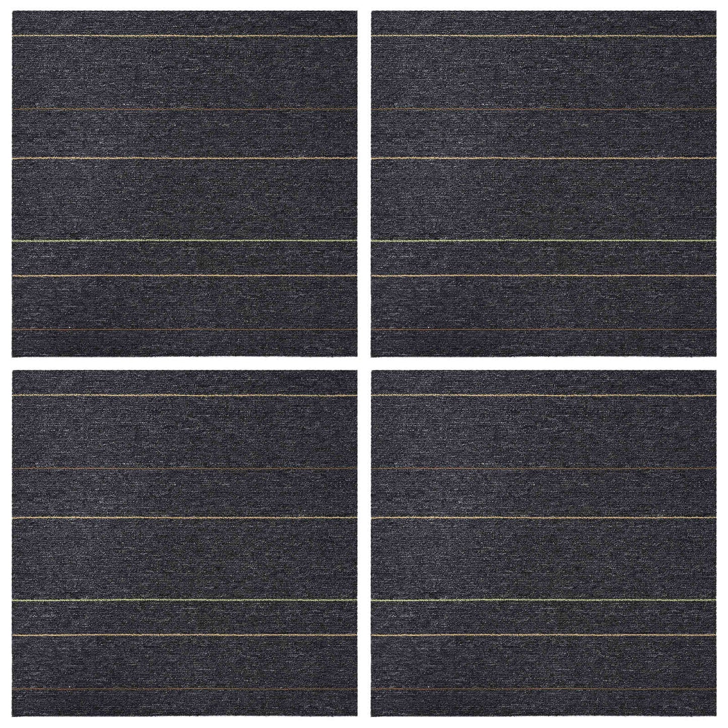Carpet Tile Dark Grey with Stripes 50 x 50 cm 4 pcs