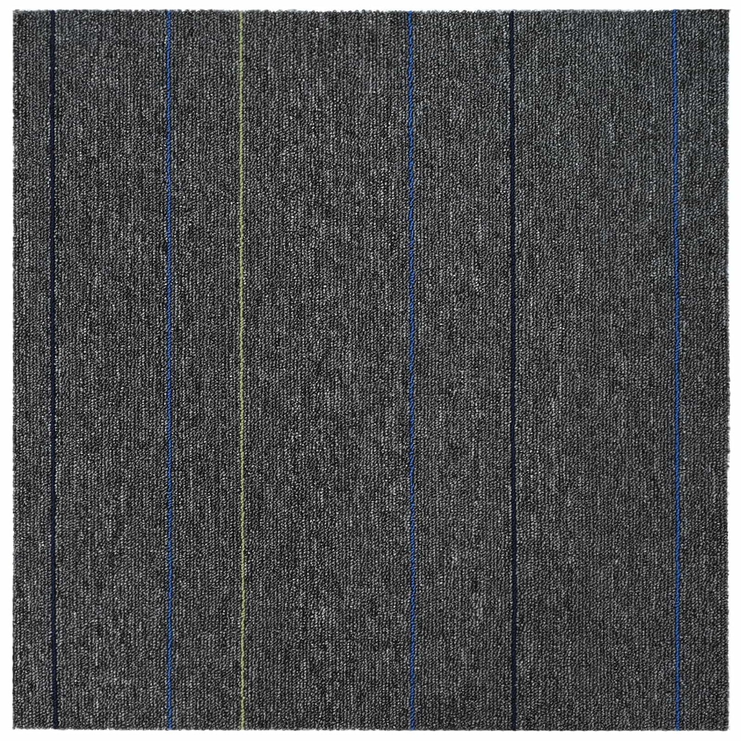 Carpet Tile Medium Grey with Stripes 50 x 50 cm 4 pcs