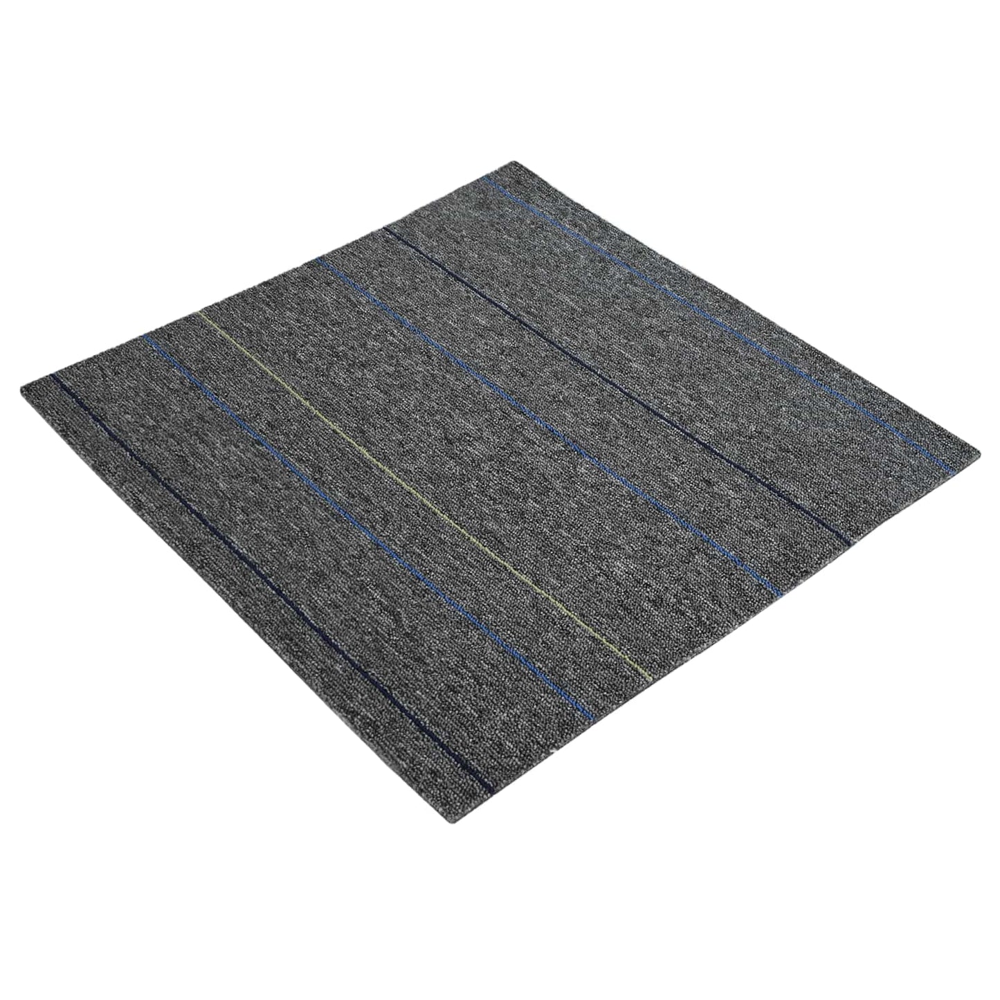 Carpet Tile Medium Grey with Stripes 50 x 50 cm 36 pcs