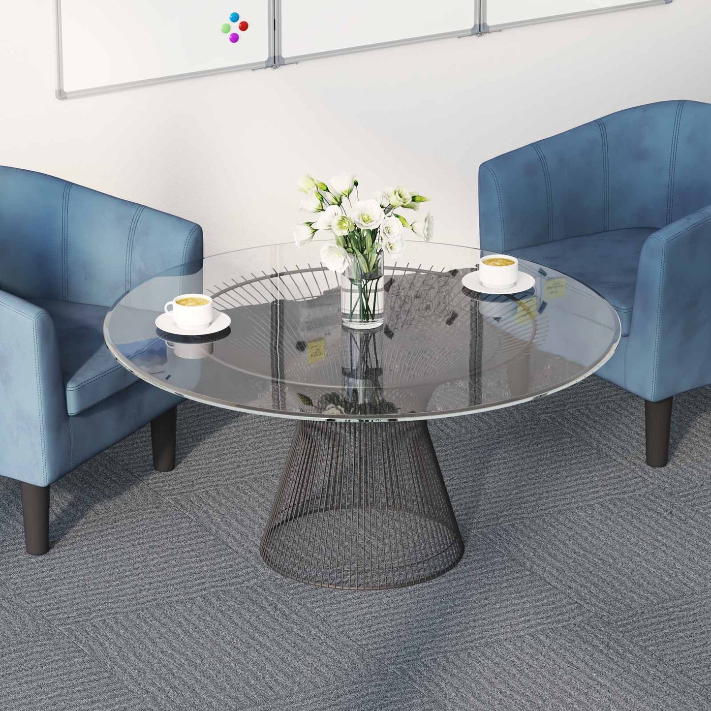 Carpet Tile Light Grey 50 x 50 cm 4 pcs PP and Bitumen