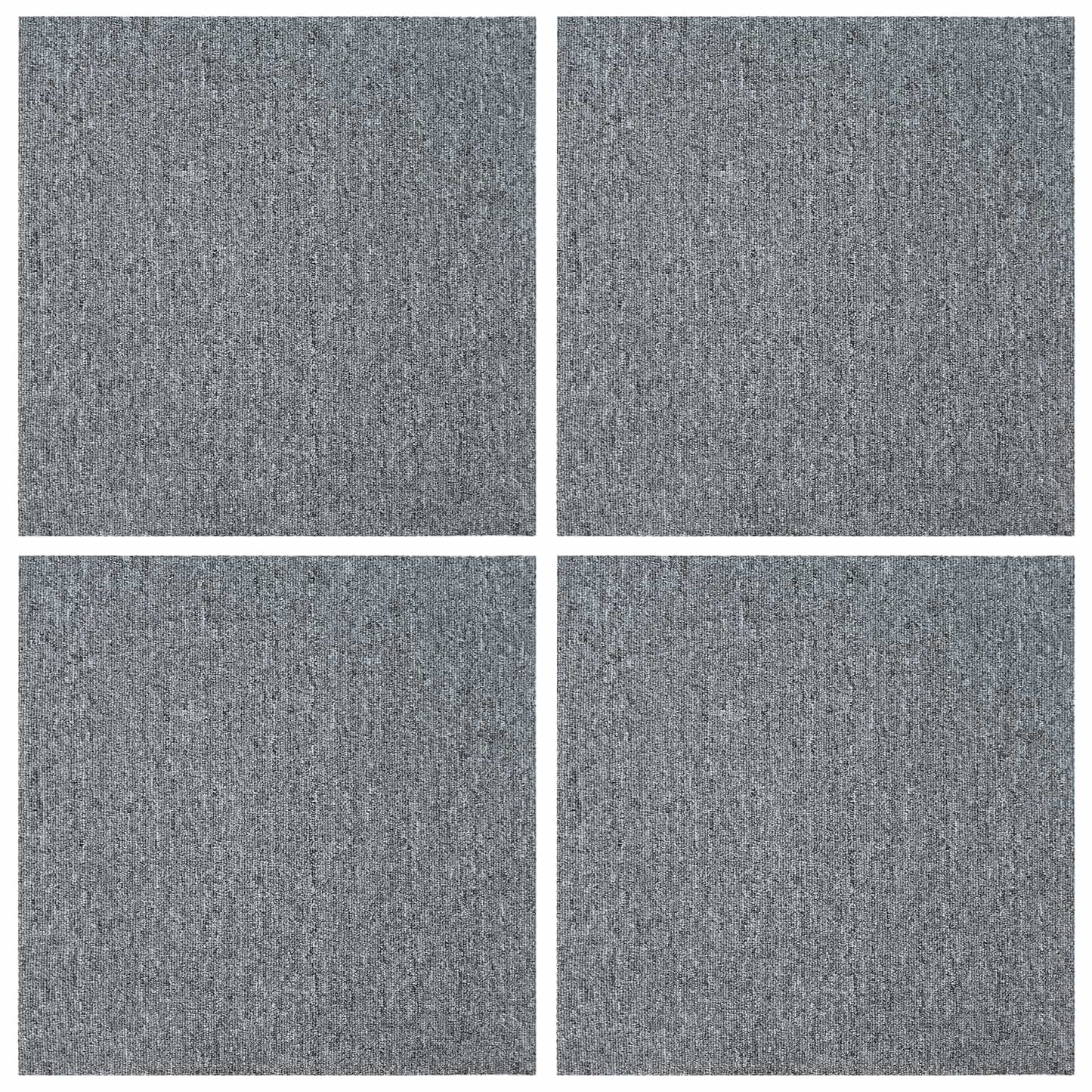 Carpet Tile Light Grey 50 x 50 cm 4 pcs PP and Bitumen