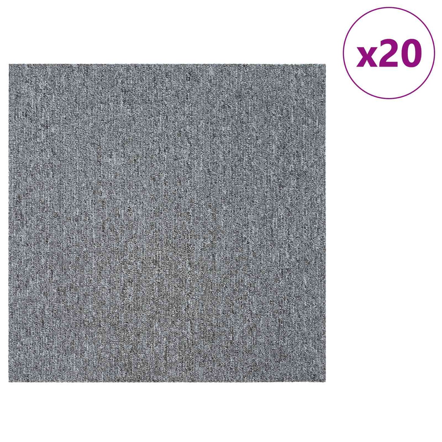 Carpet Tile Light Grey 50 x 50 cm 20 pcs PP and Bitumen