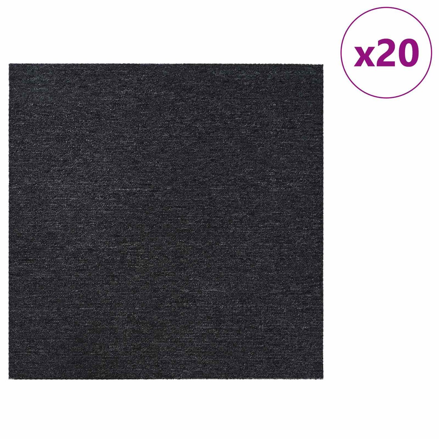 Carpet Tile Dark Grey 50 x 50 cm 20 pcs PP and Bitumen