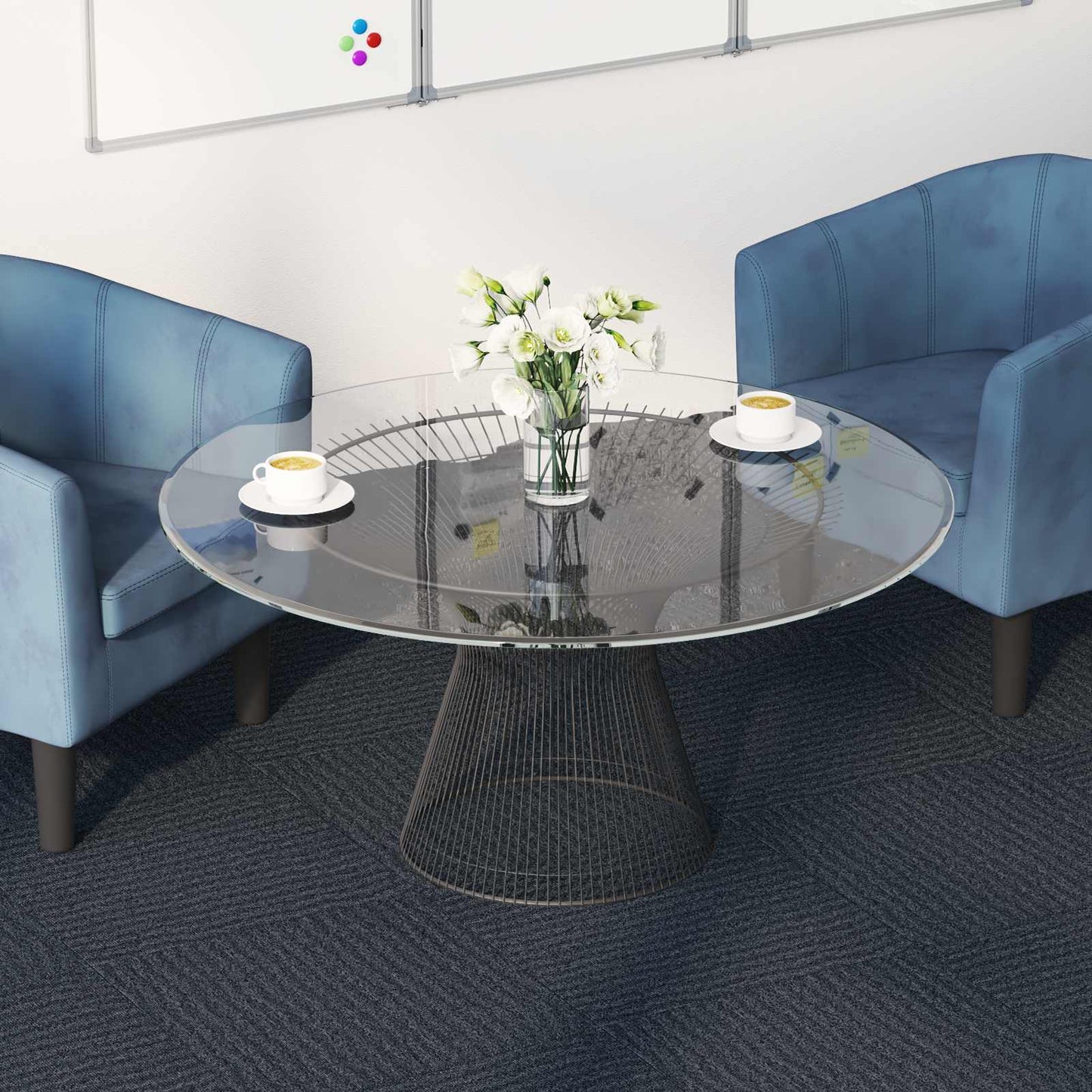 Carpet Tile Blue Grey 50 x 50 cm 36 pcs PP and Bitumen