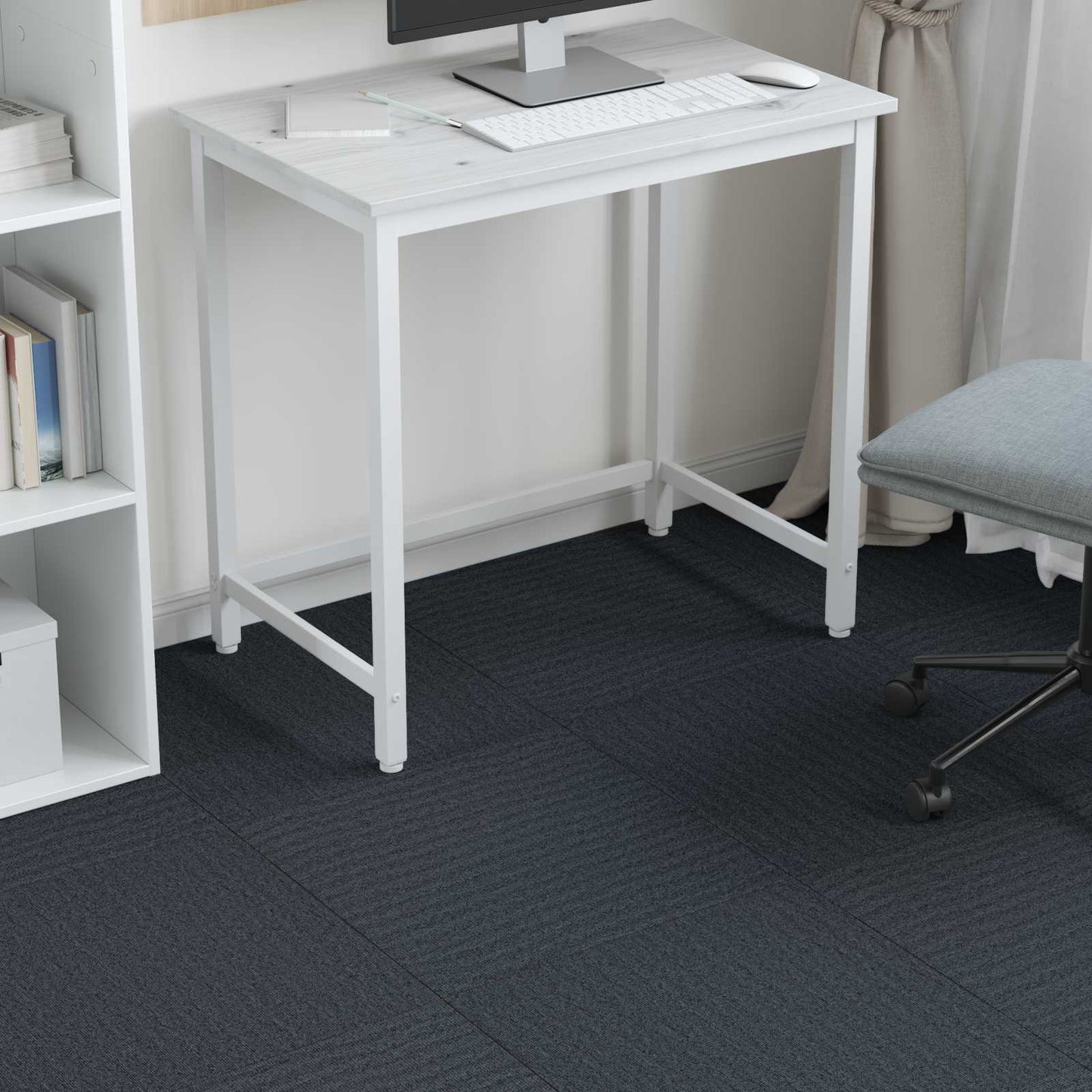 Carpet Tile Blue Grey 50 x 50 cm 36 pcs PP and Bitumen