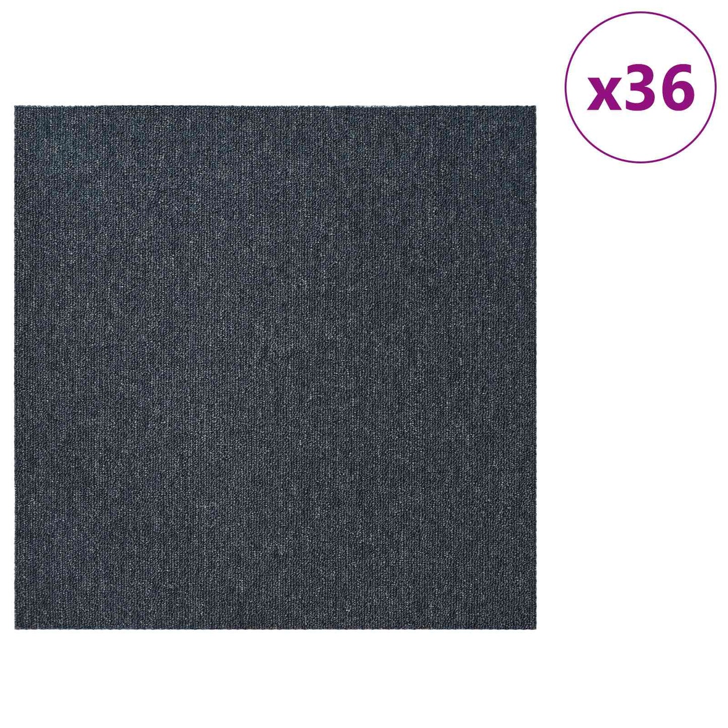 Carpet Tile Blue Grey 50 x 50 cm 36 pcs PP and Bitumen