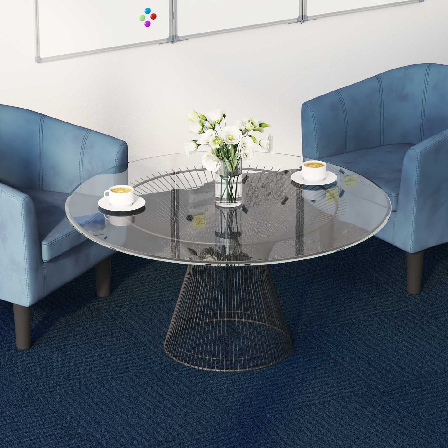 Carpet Tile Blue 50 x 50 cm 36 pcs PP and Bitumen