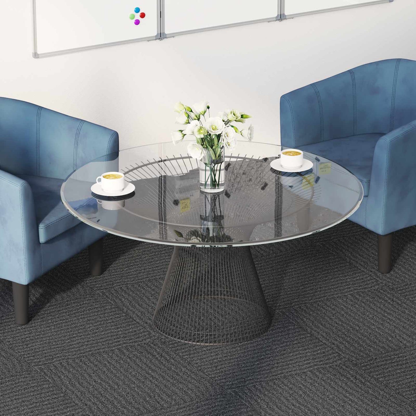 Carpet Tile Medium Grey 50 x 50 cm 4 pcs PP and Bitumen