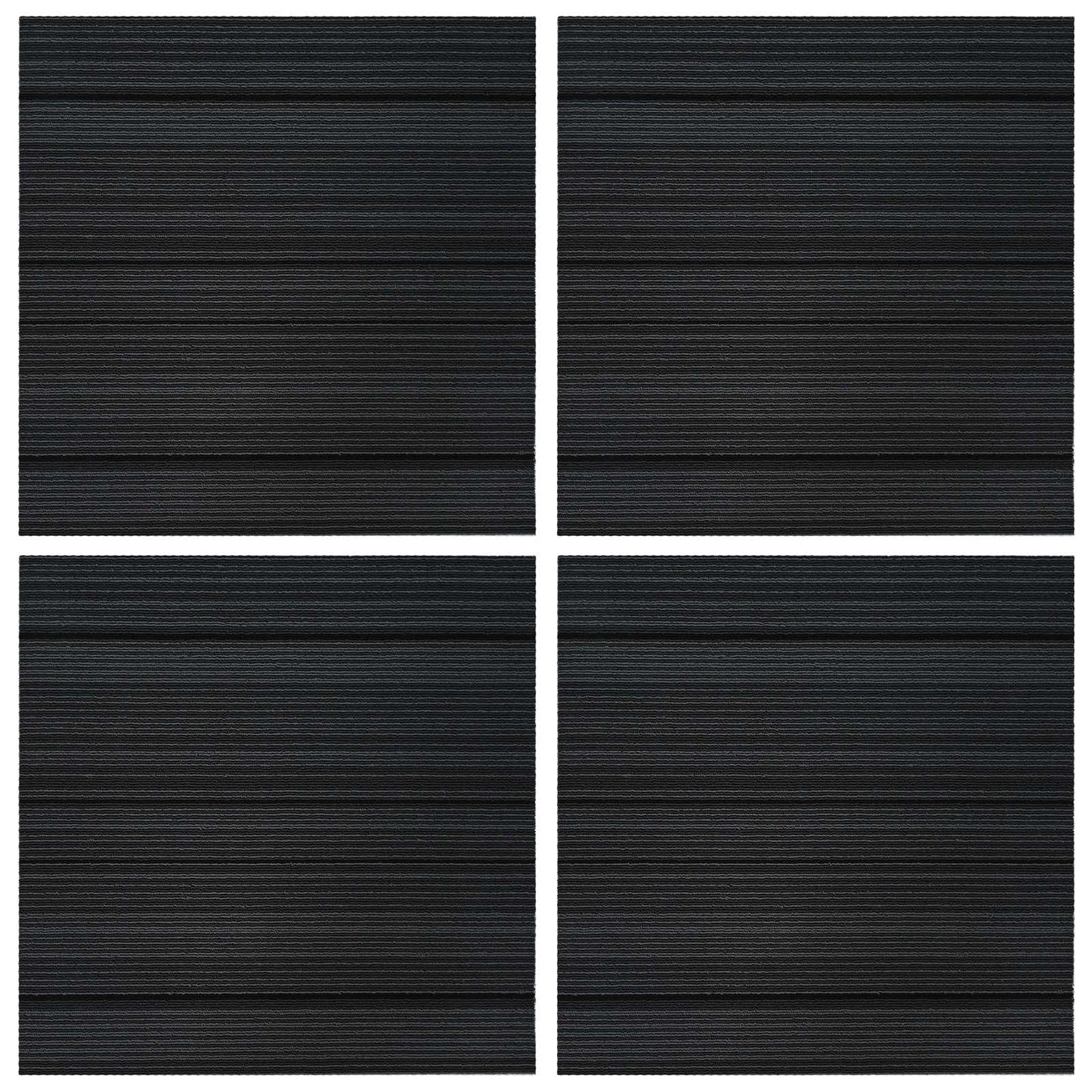 Carpet Tile Striped Light Grey 50 x 50 cm 4 pcs PP and Bitumen