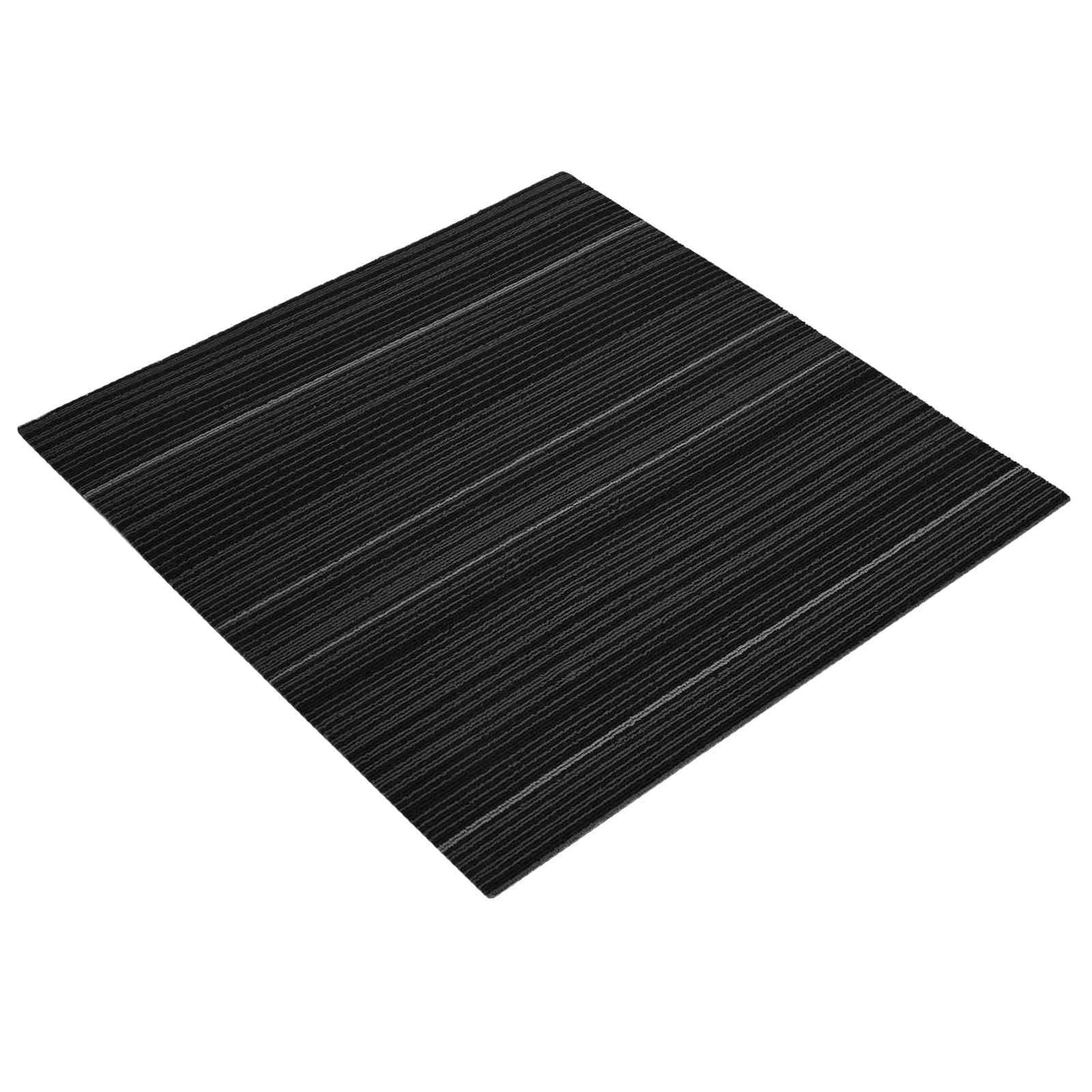 Carpet Tile Striped Dark Grey 50 x 50 cm 4 pcs PP and Bitumen