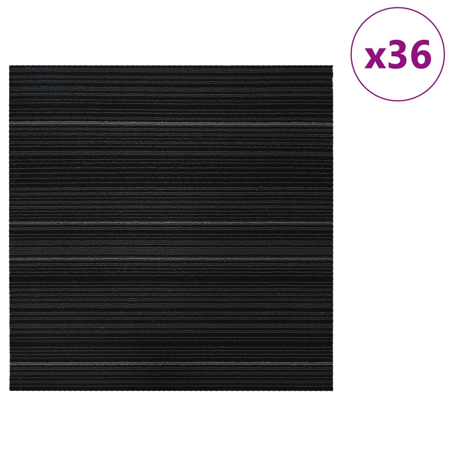 Carpet Tile Striped Dark Grey 50 x 50 cm 36 pcs PP and Bitumen