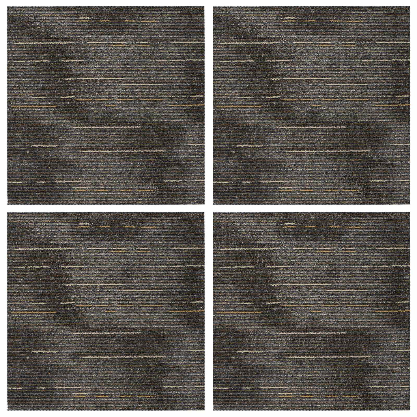 Carpet Tile Striped Light Brown 50 x 50 cm 4 pcs PP and Bitumen