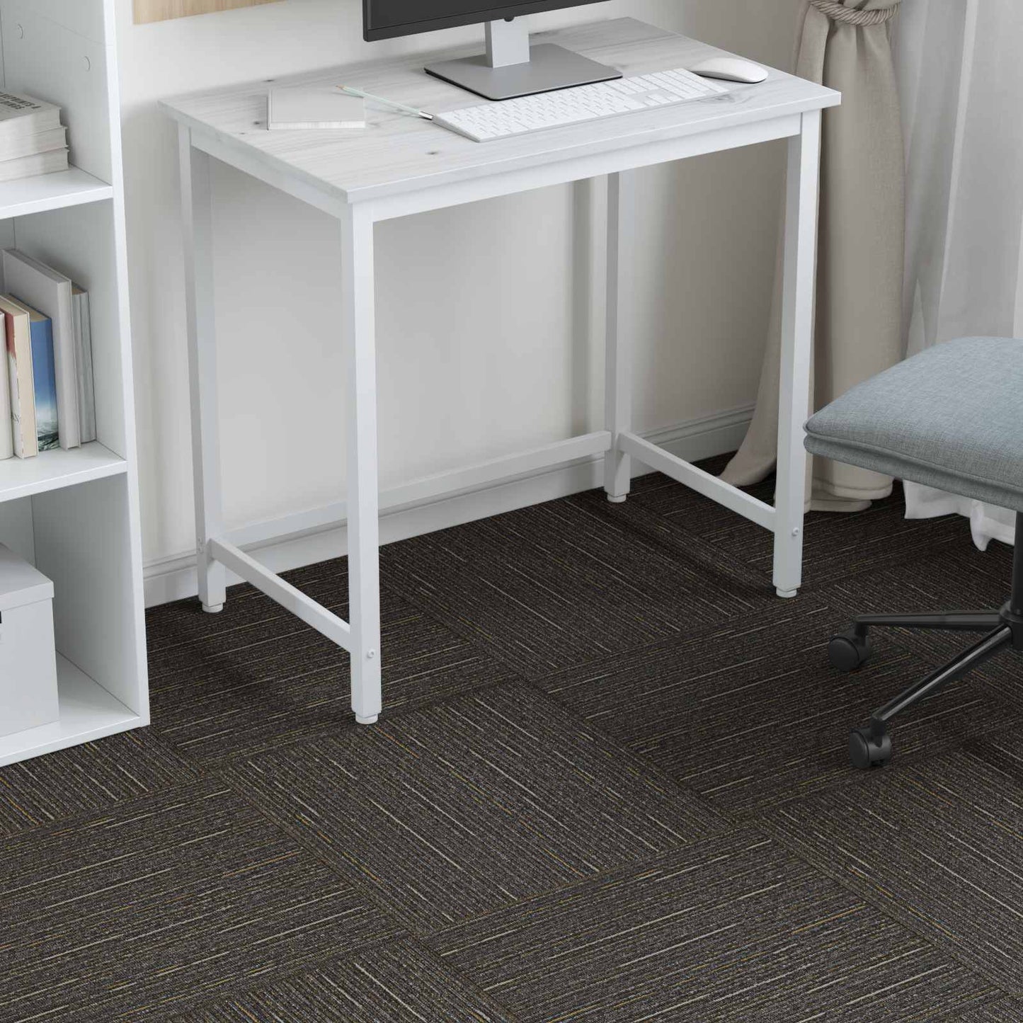 Carpet Tile Striped Light Brown 50 x 50 cm 20 pcs