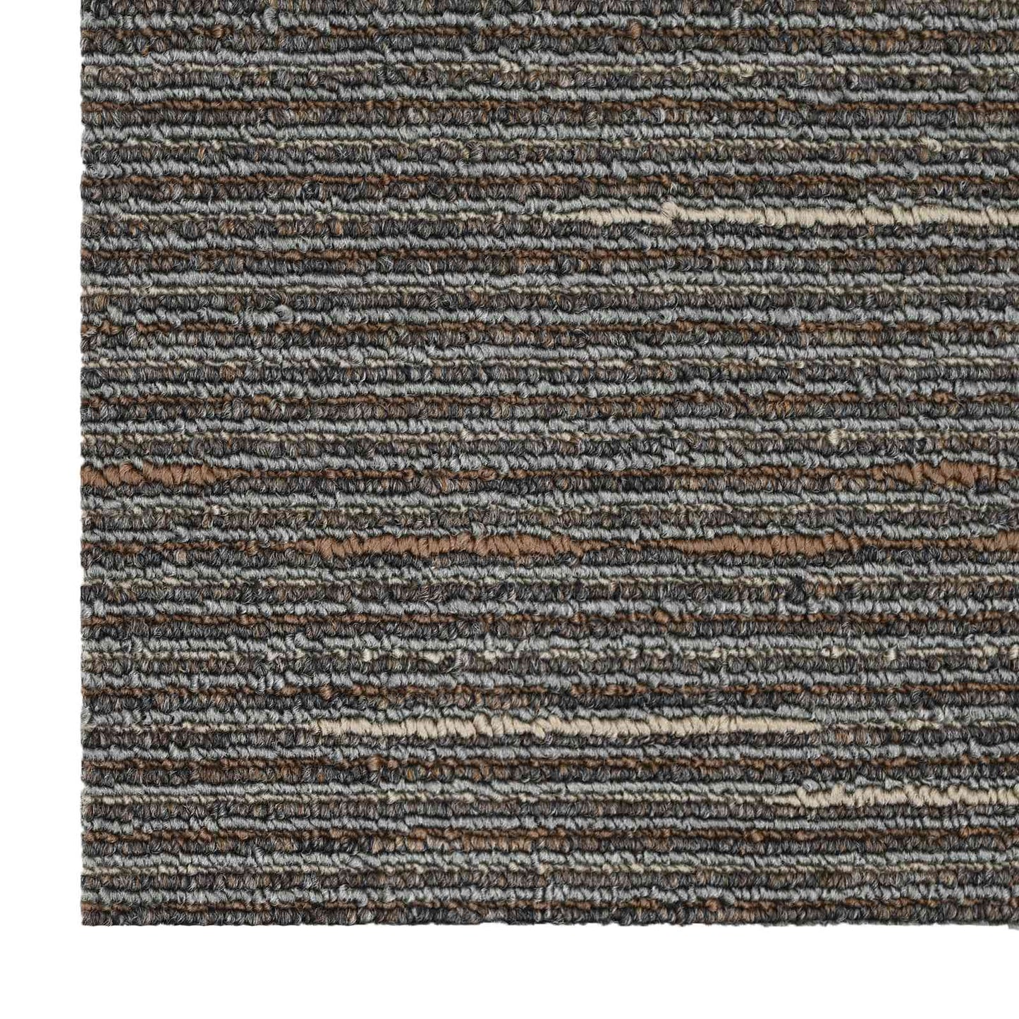 Carpet Tile Striped Dark Brown 50 x 50 cm 4 pcs PP and Bitumen