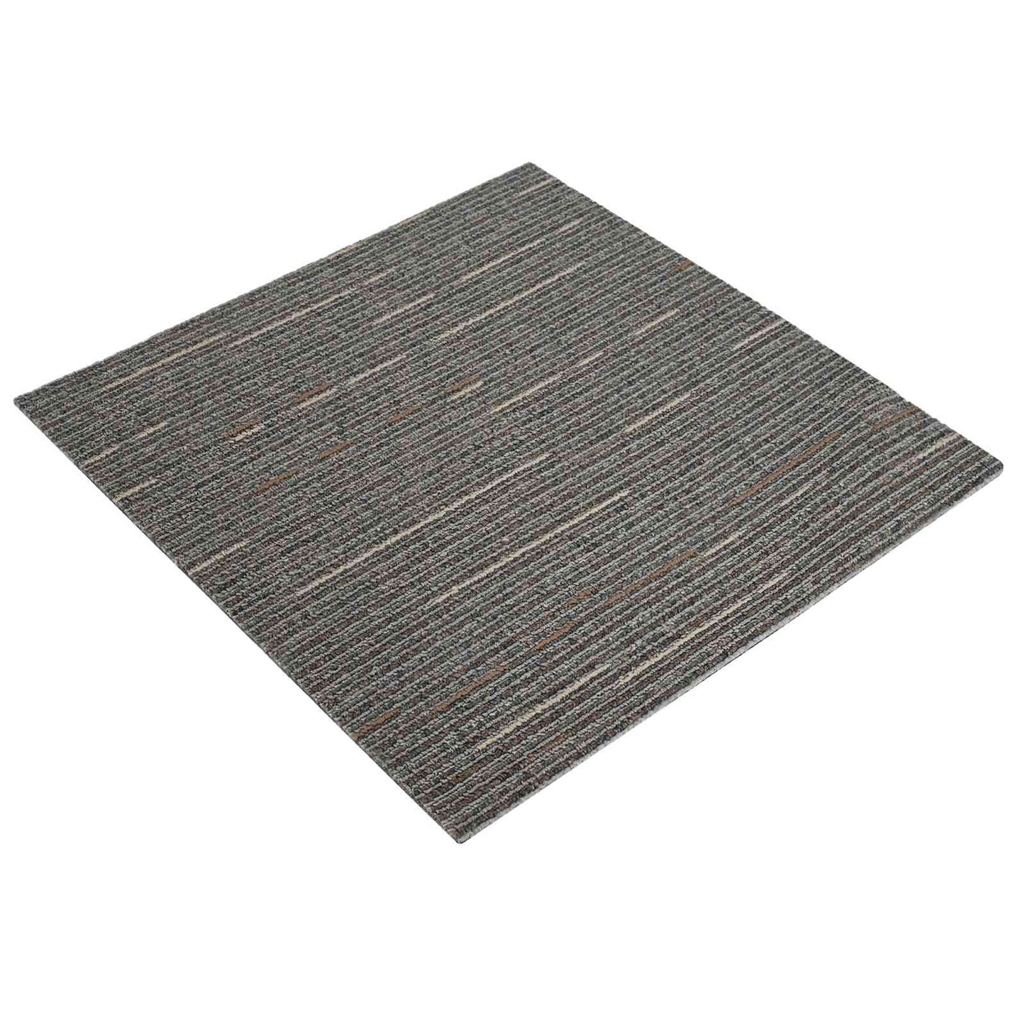 Carpet Tile Striped Dark Brown 50 x 50 cm 20 pcs PP and Bitumen