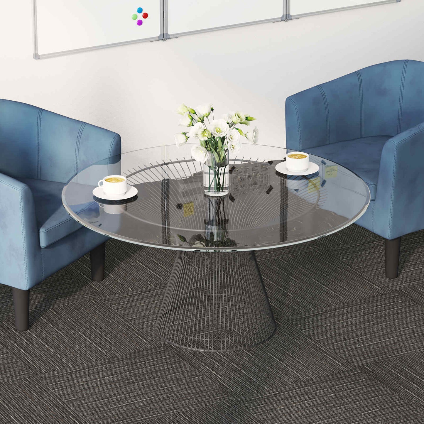 Carpet Tile Striped Dark Brown 50 x 50 cm 36 pcs PP and Bitumen