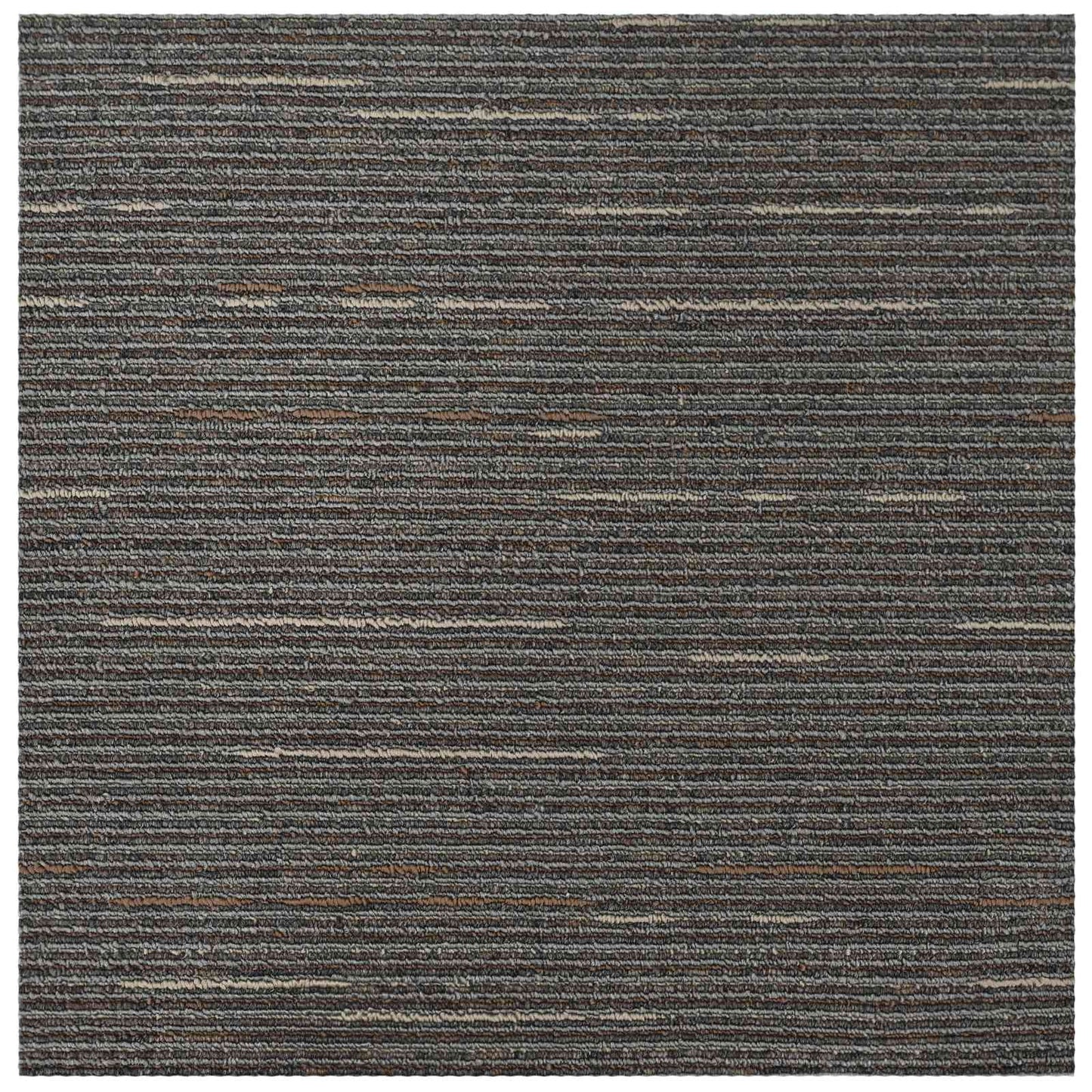 Carpet Tile Striped Dark Brown 50 x 50 cm 36 pcs PP and Bitumen