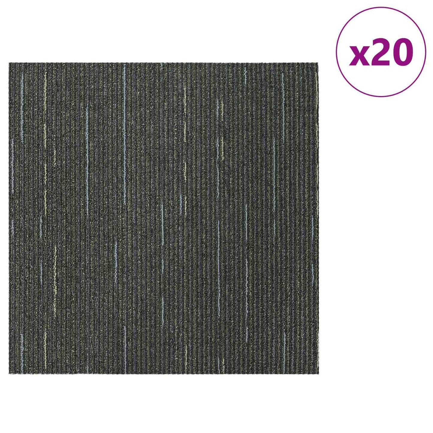 Carpet Tile Striped Light Green 50 x 50 cm 20 pcs