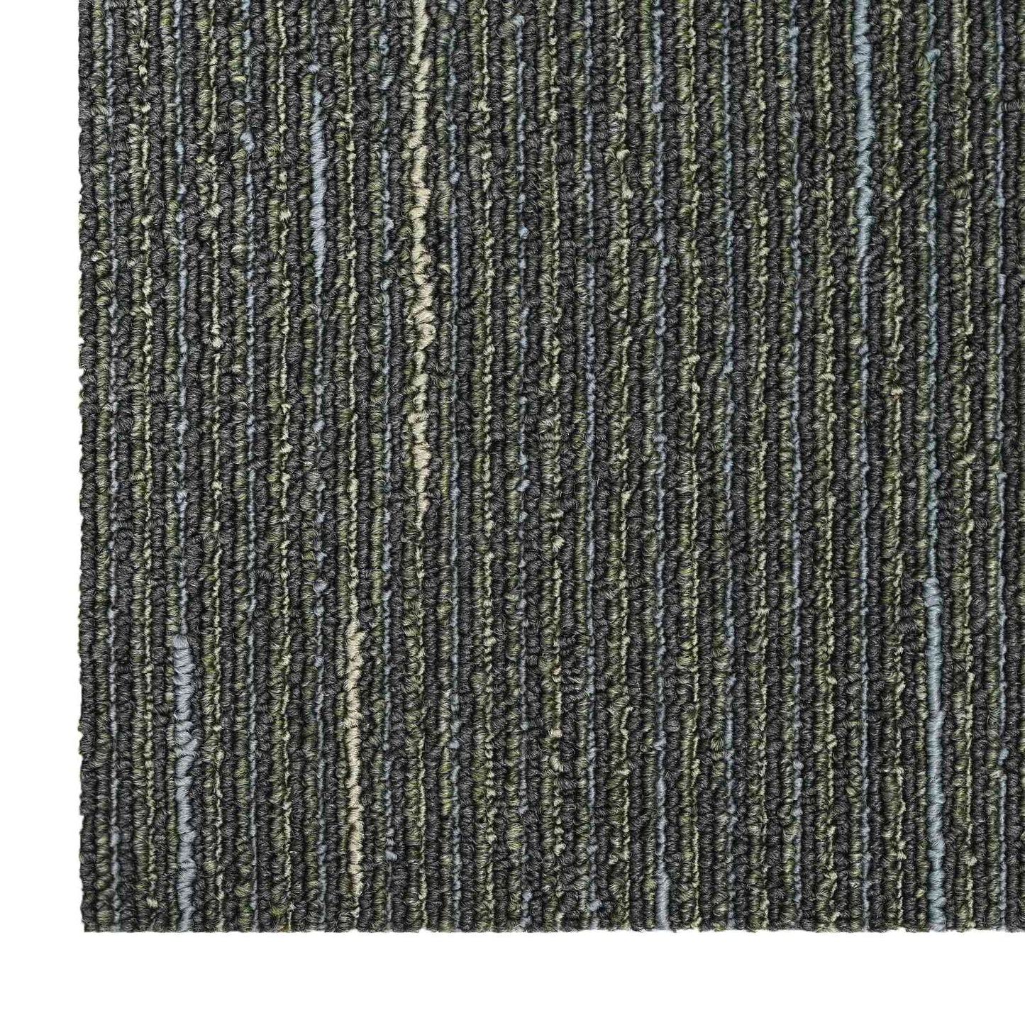 Carpet Tile Striped Light Green 50 x 50 cm 36 pcs