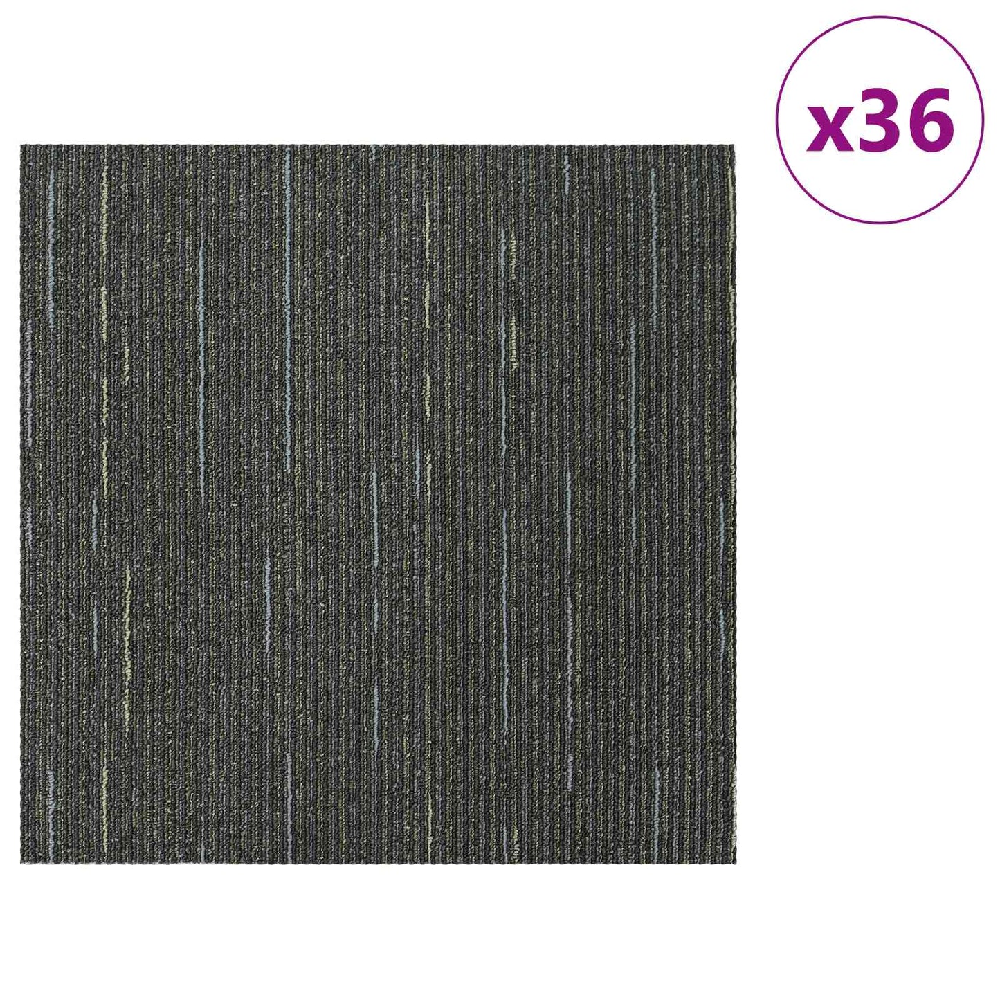 Carpet Tile Striped Light Green 50 x 50 cm 36 pcs