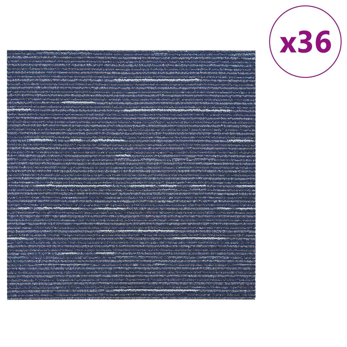Carpet Tile Striped Blue 50 x 50 cm 36 pcs PP and Bitumen