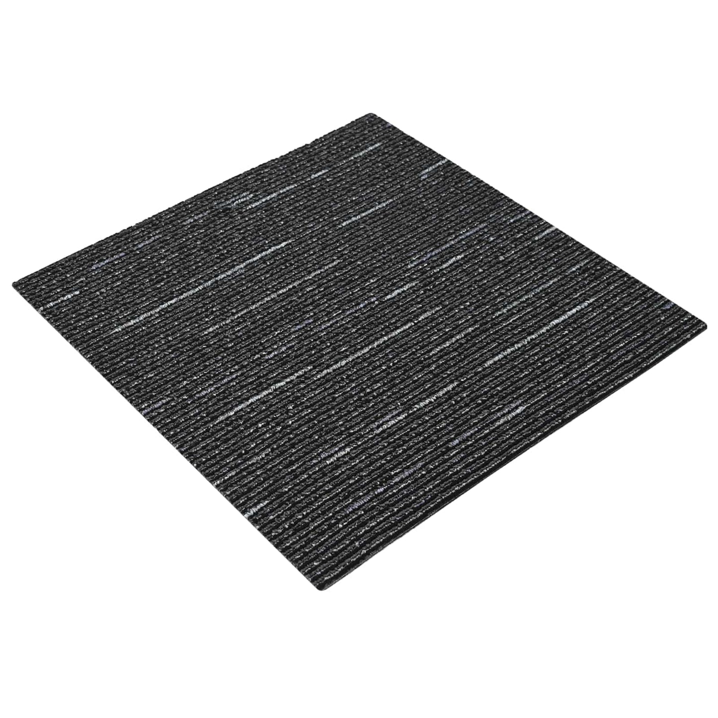 Carpet Tile Striped Black 50 x 50 cm 4 pcs PP and Bitumen