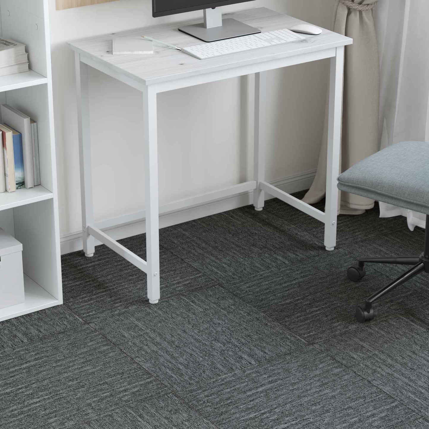 Carpet Tile Rock Grey 50 x 50 cm 4 pcs PP and Bitumen