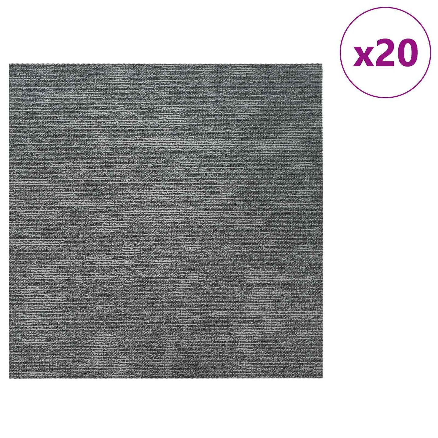 Carpet Tile Rock Grey 50 x 50 cm 20 pcs PP and Bitumen