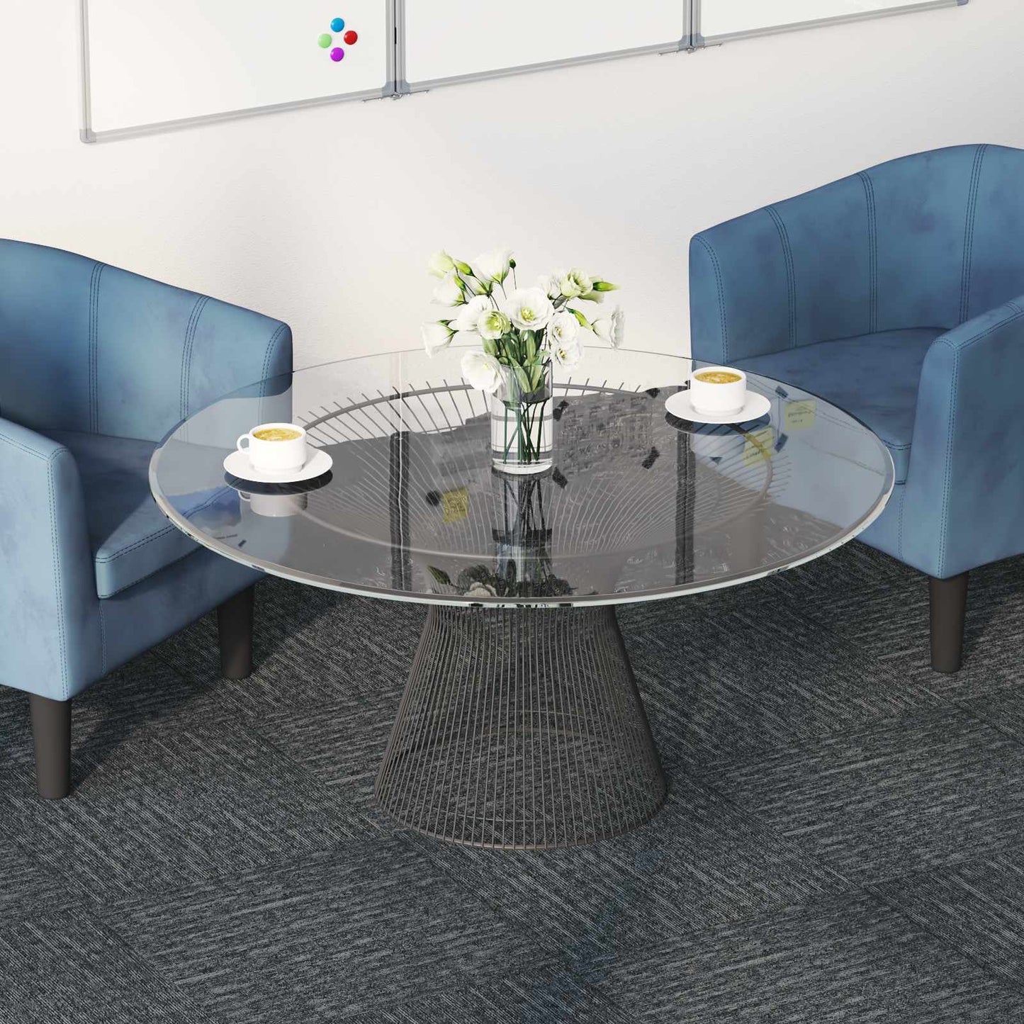 Carpet Tile Sky Grey 50 x 50 cm 4 pcs PP and Bitumen