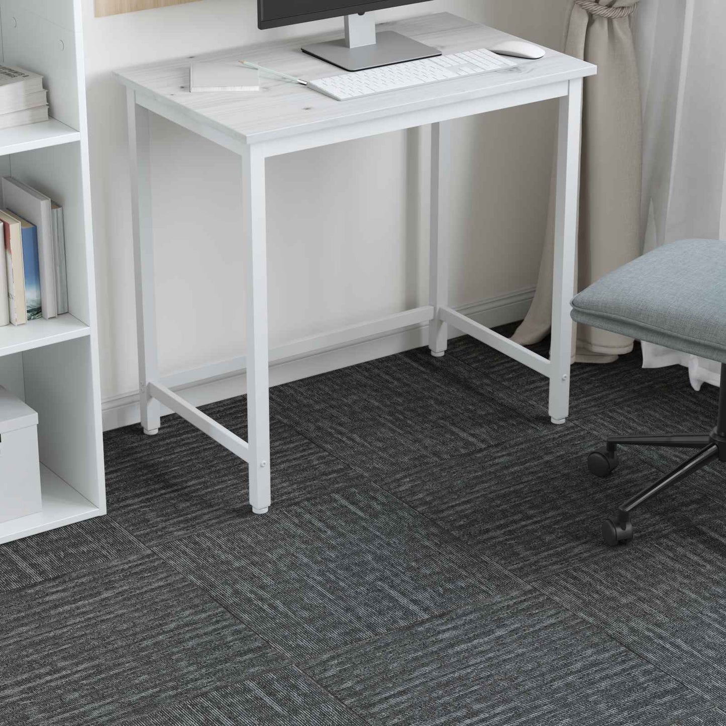 Carpet Tile Concrete Grey 50 x 50 cm 20 pcs PP and Bitumen