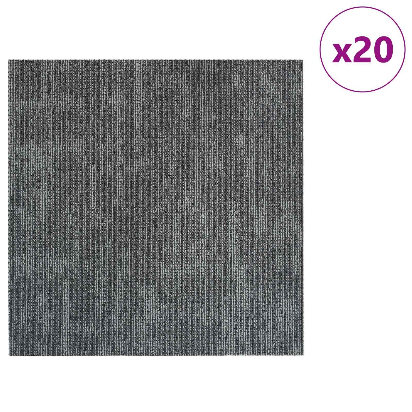 Carpet Tile Concrete Grey 50 x 50 cm 20 pcs PP and Bitumen