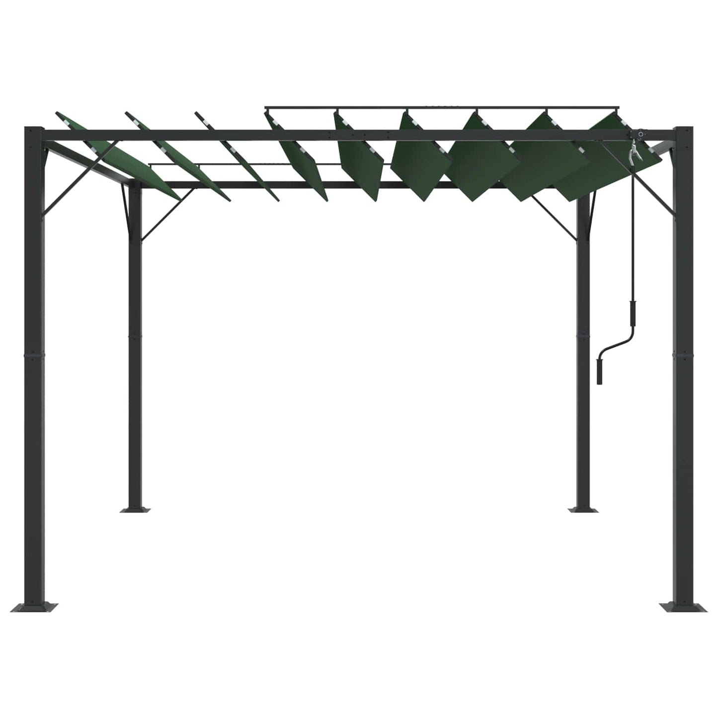 Gazebo with Louvered Roof 3 x 3 x 2.14 m Green