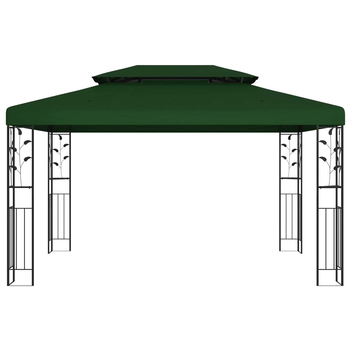 Gazebo 3.97 x 2.96 x 2.68 m Green Polyester and Steel