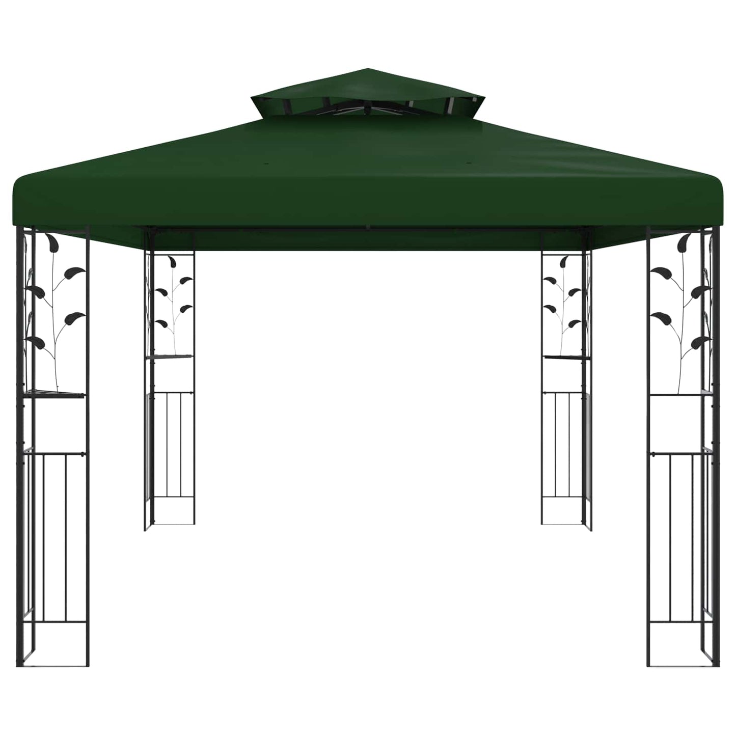 Gazebo 3.97 x 2.96 x 2.68 m Green Polyester and Steel