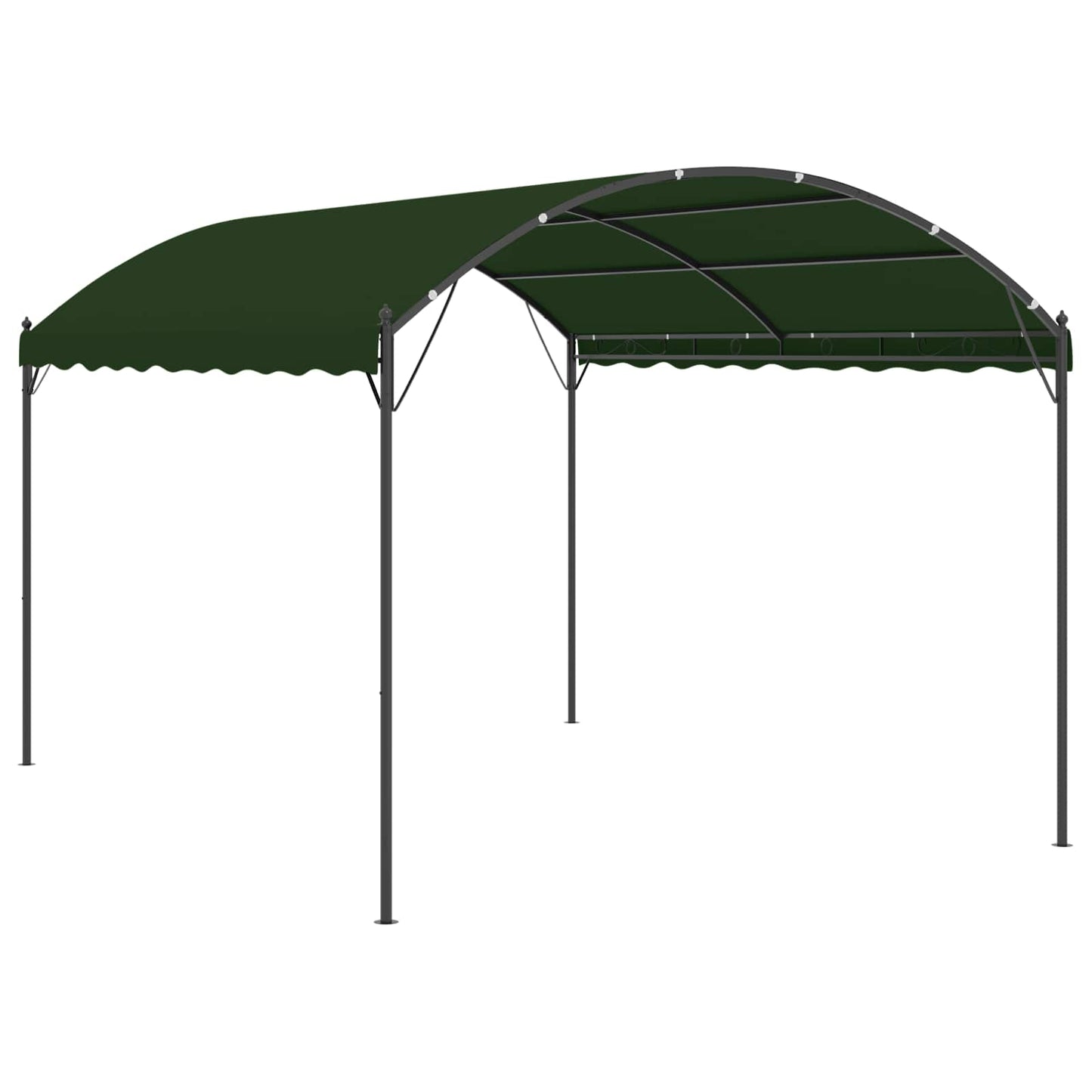 Gazebo 4 x 3 x 2.6 m Green Polyester and Steel