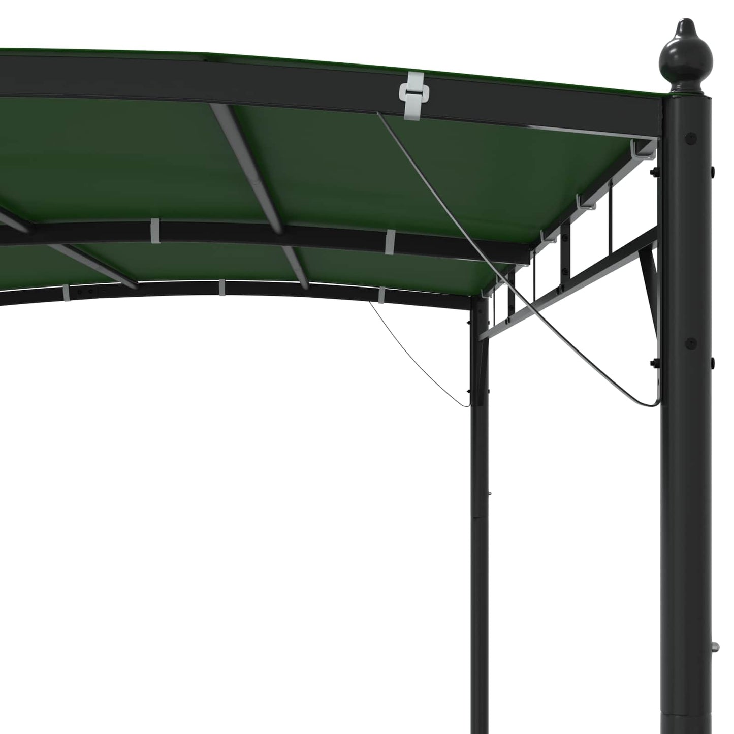 Gazebo 3 x 3 x 2.55 m Green Powder-Coated Steel and Fabric