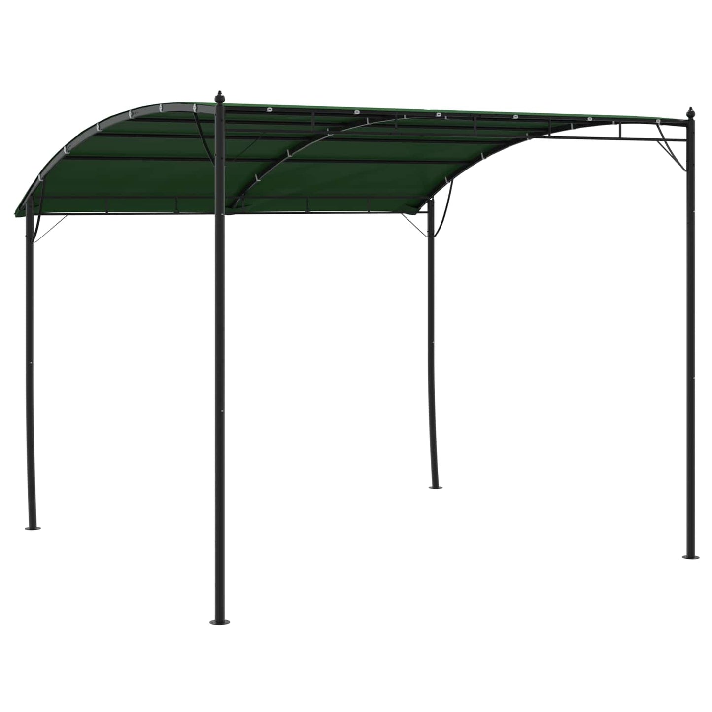 Gazebo 3 x 3 x 2.55 m Green Powder-Coated Steel and Fabric