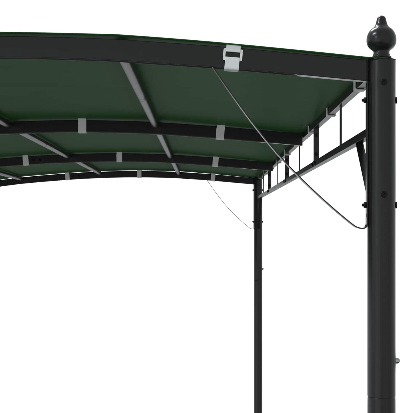 Gazebo 4 x 3 x 2.55 m Green Powder-Coated Steel and Fabric