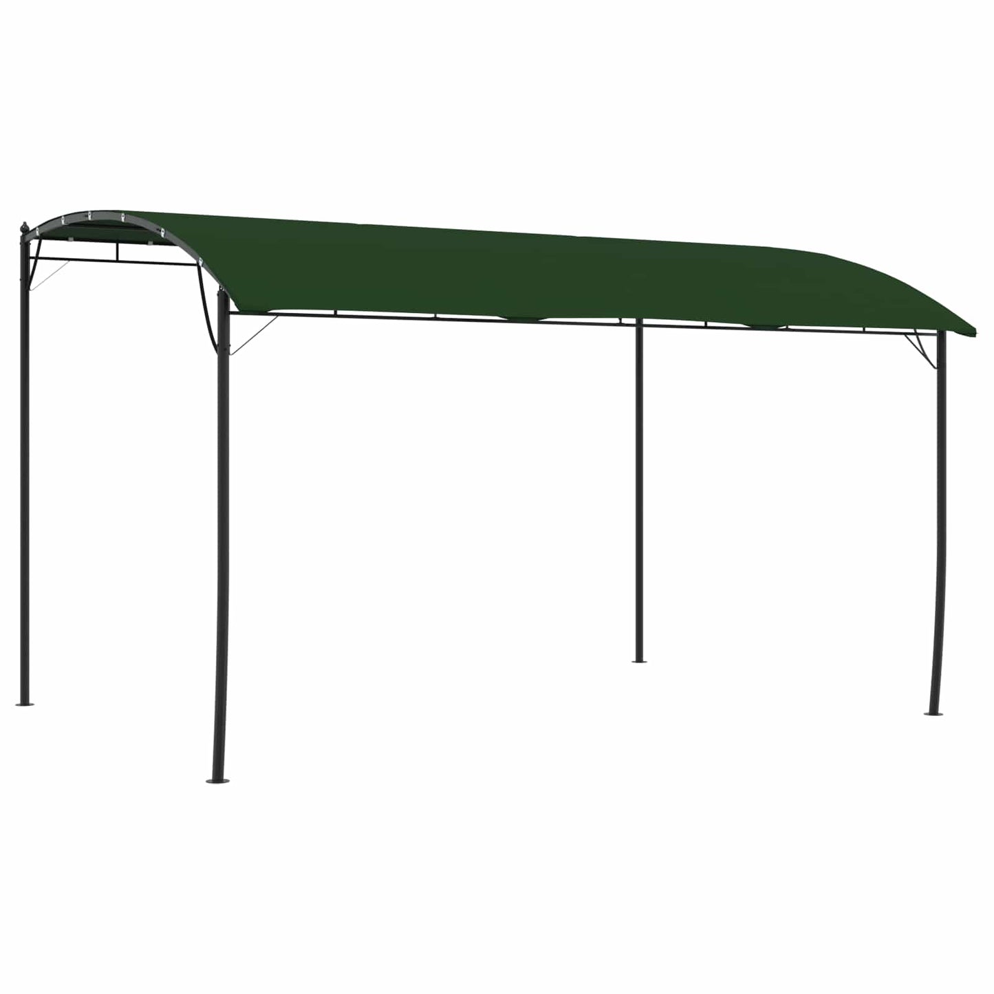 Gazebo 4 x 3 x 2.55 m Green Powder-Coated Steel and Fabric